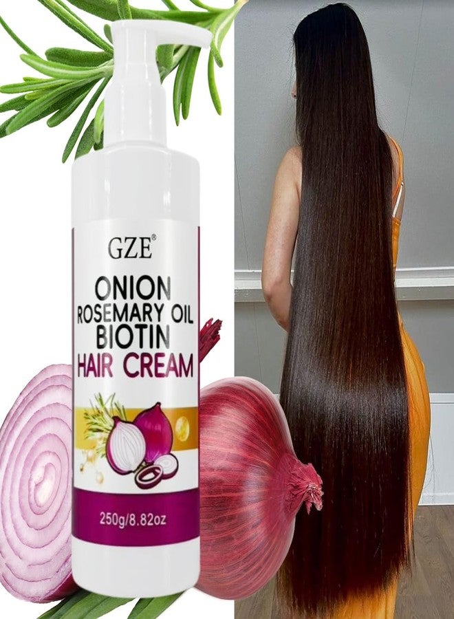 GZE Hair Cream with Onion, Rosemary Oil & Biotin | Strengthens Hair, Reduces Breakage | Nourishing Scalp Care for Thicker, Healthier Looking Hair - Image 4